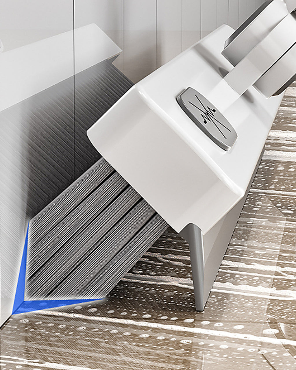 Sweepado™ Stand-Up Crevice Brush & Squeegee — No-Bend Cleaner for Tile Seams, Shower Tracks & Tight Corners