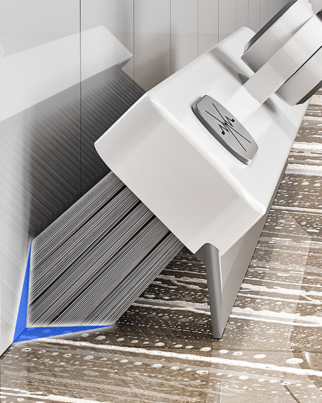 Sweepado™ Stand-Up Crevice Brush & Squeegee — No-Bend Cleaner for Tile Seams, Shower Tracks & Tight Corners