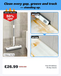 Sweepado™ Stand-Up Crevice Brush & Squeegee — No-Bend Cleaner for Tile Seams, Shower Tracks & Tight Corners